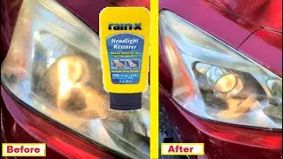How REMOVE Oxidation Discoloration Cloudiness from HEADLIGHTS Using Rain-X Headlight Restorer REVIEW