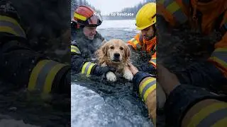 The ice suddenly cracked. Every second mattered.#shorts #dog #rescue