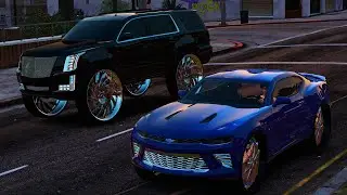 Driving The Cadillac Escalade on 34 inch Amani Wheels - GTA 5 Mods