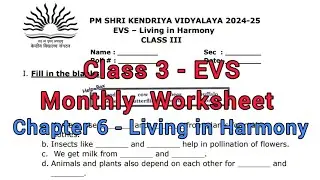 Worksheet / Class 3 EVS - Living in Harmony / Kendriya Vidyalaya / Join the Channel