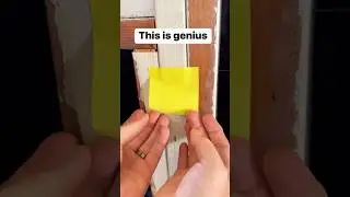 I use a sticky note to collect work dusts as I drill #diy #construction #homerepair #workspace
