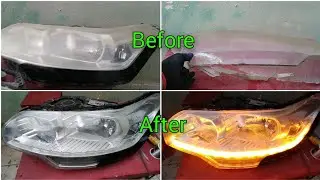 citroen C5 headlights restoration and tuning