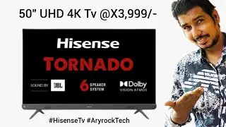 HISENSE TORNADO 50 INCH 4K TV / 102 W JBL SOUND BAR / Aryrock Tech