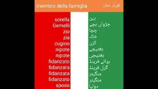 learn italian | vocabulary| family members| اٹالین سیکھیں | افراد خانہ | اہل خاندان