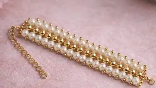 DIY Pearl Bracelet Making at Home | Easy & Beautiful Jewelry Tutorial | step by step #handmade #diy 
