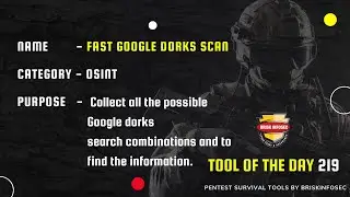 Fast Google Dorks Scan - collect the Google dorks search combinations| Briskinfosec