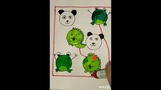 Connect the animal 🐸🐼🦕#shorts#drawing #puzzlegame #connect #animals #aurora #foryou 😘
