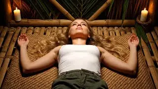 Building a bamboo house by the river (ASMR) - This beautiful girl build a bamboo house by herself