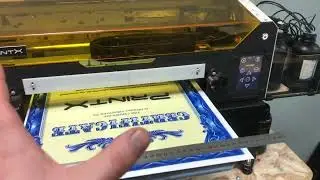 Проверка ширины засвечивания и ширина печати на УФ принтере PrintX формата А3
