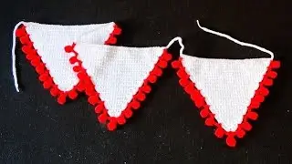 Crochet  Christmas Bunting Tutorial | Crochet Bunting Triangles | Crochet Christmas decorations