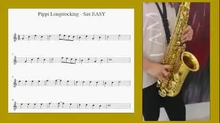 Saxophon Pippi Langstrumpf mit Noten