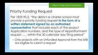School Facility Program - The Priority Funding Process - April 13, 2021