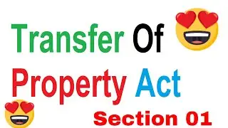 Section 1 Of Transfer Of Property Act | TPA Lecture In Urdu Hindi | TPA 1882