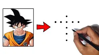 Goku Drawing Easy | How To Draw Goku Face From Dots | Goku Anime Drawing