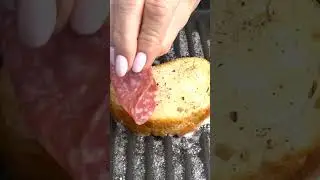 How to Make a Grilled Cheese Sandwich with Salami | Italian @eatcolor #shorts  #food