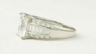 DiamonUltra&trade; CZ Platinum Over Sterling Silver Ring