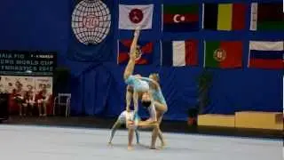 Maia 2012 Acro World Cup Balance Women's trio Belarus Kobyzeva, Khrypach, Kovalenko