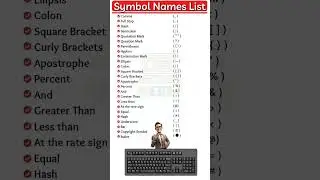 keyboard all symbol name