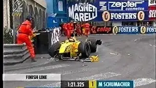 F1 Monaco 1999 FP3 Damon Hill crashes
