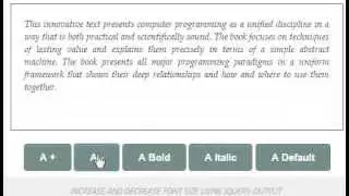 Font size change with jquery