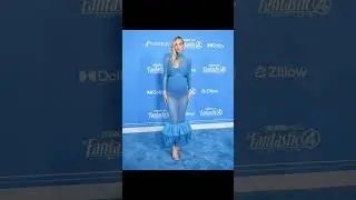 Vanessa Kirby wore a blue mesh dress by Givenchy by Sarah Burton to the Fantastic Four premiere.