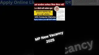 MP कार्यालय कलेक्टर जिला नीमच भर्ती 2025 | 12th Computer Diploma | MP New Vacancy 2025| Apply Now