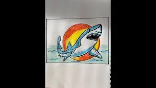 How to draw a Shark  easy method