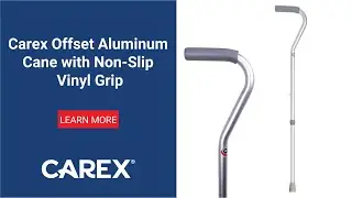 Carex Offset Aluminum Cane with Non-Slip Vinyl Grip