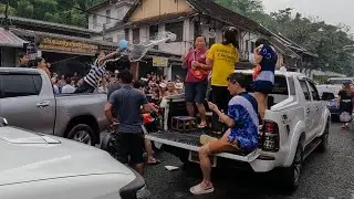 Laos new year 2022 | luangprabang New year 2022 celebrate | Pi Mai Lao | Party | water splashing