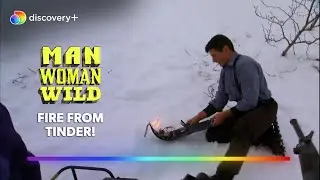 Mykel Hawke starts a fire! l Man Woman Wild l Ruth | Watch on discovery+