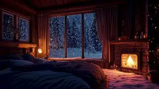 Fire and Tranquility with Serene Snow, Sleeping Sounds, and Cozy Fireplace Atmosphere