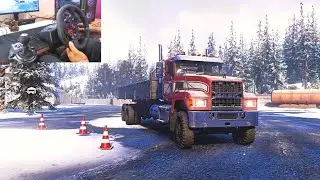 ALASKA Pipeline Construction | Mack Pinnacle + logitech G29 Gameplay [Realistic Driving] #2