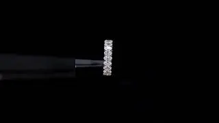 Yellow gold Oval Cut Diamond Eternity Band with Shared Prong Setting