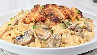 Creamy Chicken and Mushroom Pasta Recipe | The Best Weeknight Pasta Dinner Idea