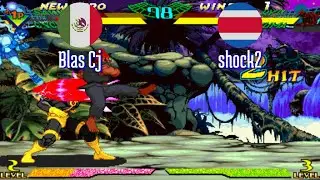 FT5 @mshvsf: Blas Cj (MX) vs shock2 (CR) [Marvel Super Heroes vs Street Fighter Fightcade] Feb 22