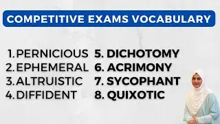 Vocabulary for Competitive Exams - Advanced English Vocabulary