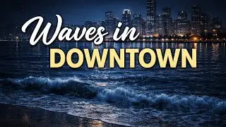 Waves in Downtown at Night | ASMR Ocean Sounds for Deep Sleep
