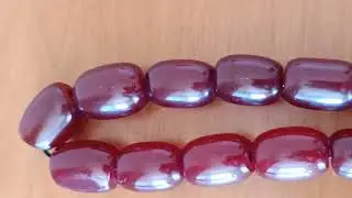 Red Antique Huge Heavy Faturan Bakelite Amber komboloi, tesbih, worry beads.