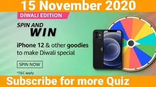 Amazon DIWALI EDITION Spin and Win iPhone 12 (20 November 2020) 🔥Win Exciting Rewards | Quiz