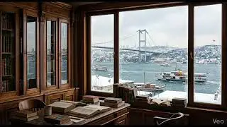 4 Hours of Relaxing Jazz & Snow Sounds - Study & Sleep Ambience (Istanbul View)