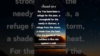 Isaiah 25:4 For You have been...a refuge from the storm, a shade from the heat... #god #life #short