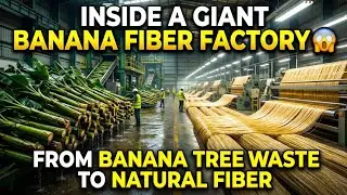 Inside a GIANT Banana Fiber Factory 😱 | From Banana Tree Waste to Natural Fiber