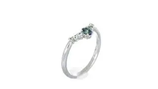 14K White Gold Oval Montana Sapphire Contour Band Ring (126739)