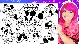 Coloring Mickey Mouse & Minnie Mouse Christmas Coloring Pages | Markers & Pencils