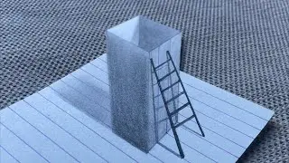 Square Column And Ladder|3D Trick Art|3D Illusion Drawing For Beginner