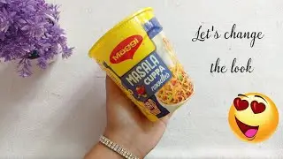 🔥BEAUTIFUL CRAFTING WITH WASTE NOODLES CUP🔥 || DIY PLASTIC CUP REUSE IDEA
