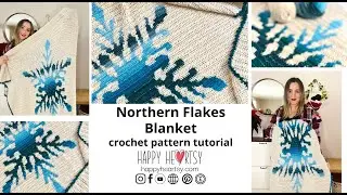 Northern Flakes Blanket Tutorial ❄️ Colour Changes, Carrying Yarn & Picot Border
