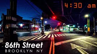 4:30am Walking on BROOKLYN NYC Streets | BENSONHURST - 86th Street | Commentary 4K Virtual Walking