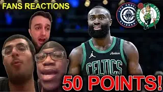 NBA fans reaction to Jaylen Brown dropping 50 POINTS as the Celtics beat the Clippers 😱