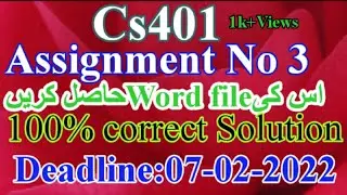 cs401 assignment 3 solution 2022 | #Cs401 | @mnheroboss9969